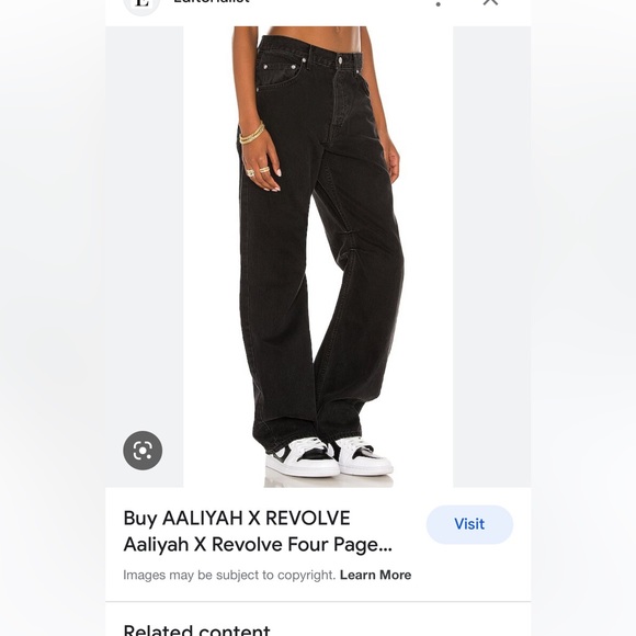 NWT Aaliyah x Revolve four page letter black denim pant size 27 - Picture 2 of 7